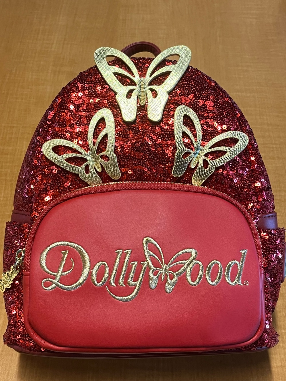 Loungefly Dollywood 2025 Red Sequins Butterfly Mini Backpack